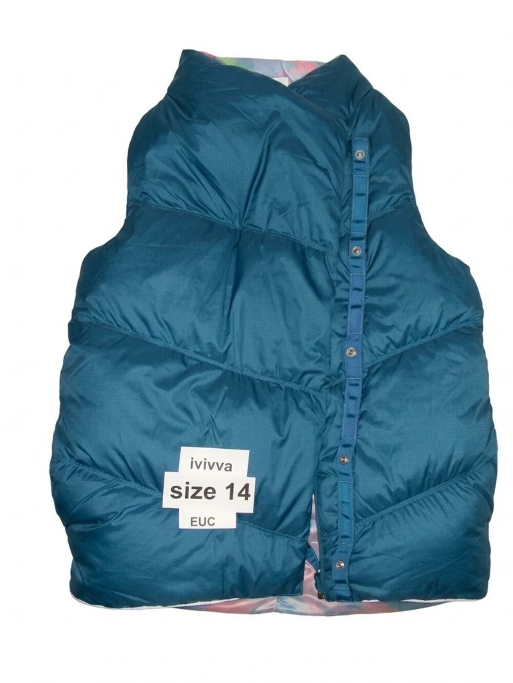 Ivivva Girl by Lululemon 🍋Knock Down The Cold Vest Reversible GooseDown size 14